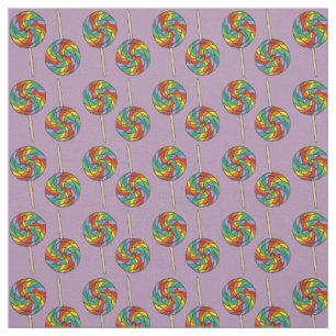 Rainbow Lollipops Fabric Stoff