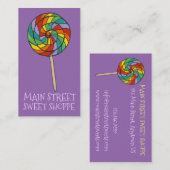 Rainbow Lolly Lollipop Candy Sweet Shop Shoppe Visitenkarte (Vorne/Hinten)