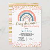 Rainbow Long Distance Baby Shower Einladung (Vorne/Hinten)