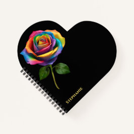 Rainbow Long Stem Rose- Notizblock