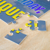 Rainbow Look "12" & "HAPPY BIRTHDAY", Cloudy Sky Puzzle (Seite)