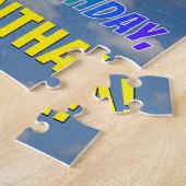 Rainbow Look "19" & "HAPPY BIRTHDAY", Cloudy Sky Puzzle (Seite)