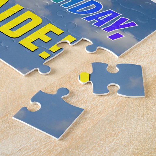 Rainbow Look "24" & "HAPPY BIRTHDAY", Cloudy Sky Puzzle (Seite)