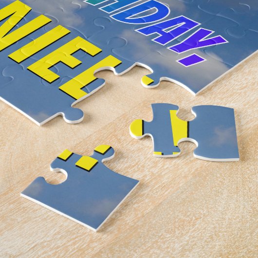 Rainbow Look "29" & "HAPPY BIRTHDAY", Cloudy Sky Puzzle (Seite)