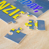 Rainbow Look "32" & "HAPPY BIRTHDAY", Cloudy Sky Puzzle (Seite)