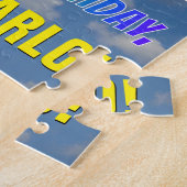 Rainbow Look "34" & "HAPPY BIRTHDAY", Cloudy Sky Puzzle (Seite)