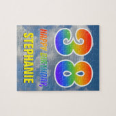 Rainbow Look "38" & "HAPPY BIRTHDAY", Cloudy Sky Puzzle (Horizontal)