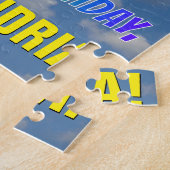 Rainbow Look "39" & "HAPPY BIRTHDAY", Cloudy Sky Puzzle (Seite)