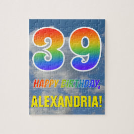 Rainbow Look "39" & "HAPPY BIRTHDAY", Cloudy Sky Puzzle