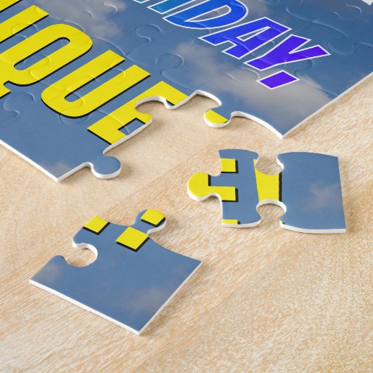 Rainbow Look "41" & "HAPPY BIRTHDAY", Cloudy Sky Puzzle (Seite)