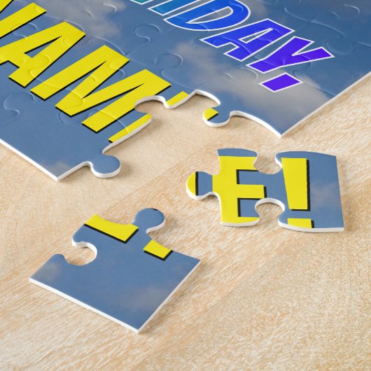 Rainbow Look "45" & "HAPPY BIRTHDAY", Cloudy Sky Puzzle (Seite)