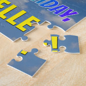 Rainbow Look "50" & "HAPPY BIRTHDAY", Cloudy Sky Puzzle (Seite)