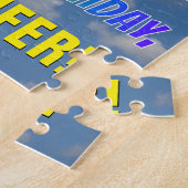 Rainbow Look "51" & "HAPPY BIRTHDAY", Cloudy Sky Puzzle (Seite)