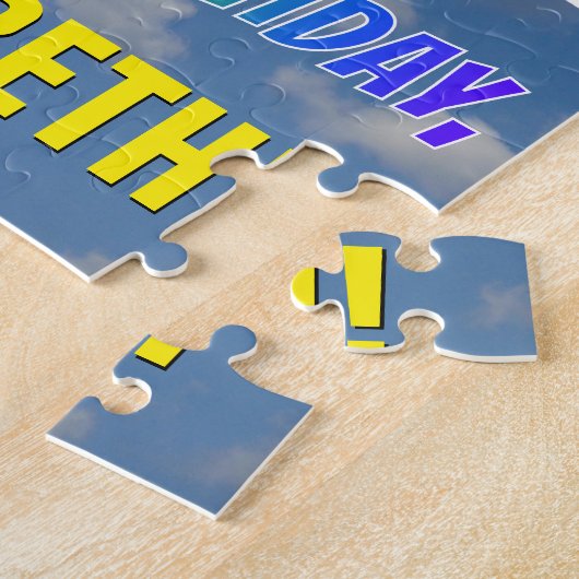 Rainbow Look "52" & "HAPPY BIRTHDAY", Cloudy Sky Puzzle (Seite)