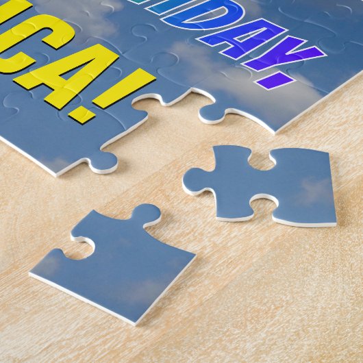 Rainbow Look "54" & "HAPPY BIRTHDAY", Cloudy Sky Puzzle (Seite)