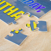 Rainbow Look "62" & "HAPPY BIRTHDAY", Cloudy Sky Puzzle (Seite)