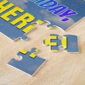 Rainbow Look "64" & "HAPPY BIRTHDAY", Cloudy Sky Puzzle (Seite)