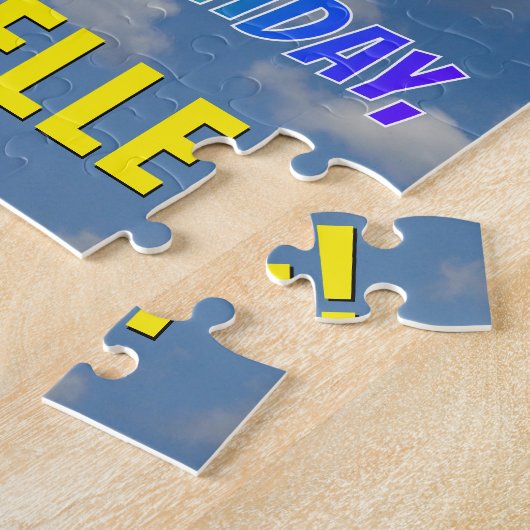 Rainbow Look "65" & "HAPPY BIRTHDAY", Cloudy Sky Puzzle (Seite)