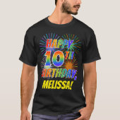 Rainbow Look glücklich 10. GEBURTSTAG; Feuerwerk + T-Shirt (Vorderseite)