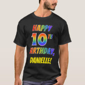 Rainbow Look glücklich 10. GEBURTSTAG + Individuel T-Shirt (Vorderseite)