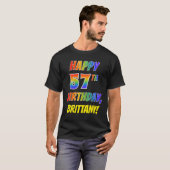 Rainbow Look GLÜCKLICH 57. GEBURTSTAG + Individuel T-Shirt (Vorne ganz)