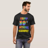 Rainbow Look GLÜCKLICH 59. GEBURTSTAG + Individuel T-Shirt (Vorne ganz)