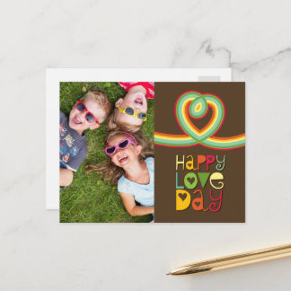 Rainbow Loopy Herzklopfen Foto zum Valentinstag Feiertagspostkarte