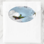 RAINBOW LORIKEET AUSTRALIA ART EFFEKTS OVALER AUFKLEBER (Tasche)