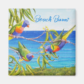 Rainbow Lorikeet Beachy Blue Art Magnet (Vorne)
