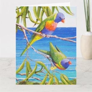 Rainbow Lorikeet Beachy Blue Australian Gift Karte