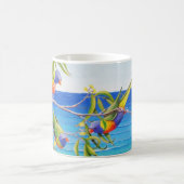 Rainbow Lorikeet Beachy Blue Australian Painting Kaffeetasse (Mittel)