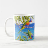 Rainbow Lorikeet Beachy Blue Australian Painting Kaffeetasse (Links)
