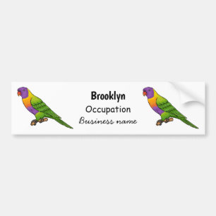Rainbow lorikeet bird cartoon illustration autoaufkleber