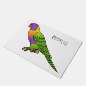 Rainbow lorikeet bird cartoon illustration  fußmatte (Schrägansicht)