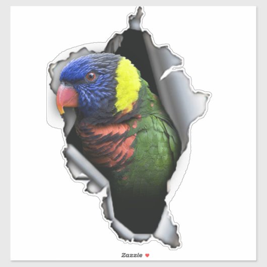 Rainbow Lorikeet Bird Decal– Exotic Parrot Sticker (Blatt)