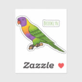 Rainbow-Lorikeet-Cartoon Aufkleber (Blatt)