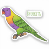 Rainbow-Lorikeet-Cartoon Aufkleber (Vorderseite)