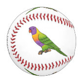 Rainbow-Lorikeet-Cartoon Baseball (Vorderseite Links)