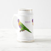 Rainbow-Lorikeet-Cartoon Bierglas (Vorderseite Links)