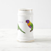 Rainbow-Lorikeet-Cartoon Bierglas (Mittel)