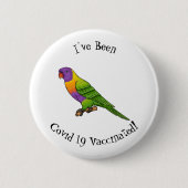 Rainbow-Lorikeet-Cartoon Button (Vorderseite)