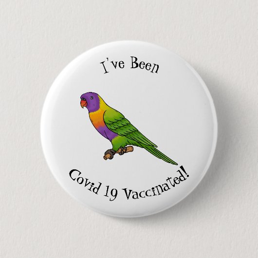 Rainbow-Lorikeet-Cartoon Button (Vorderseite)