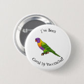 Rainbow-Lorikeet-Cartoon Button (Vorne & Hinten)