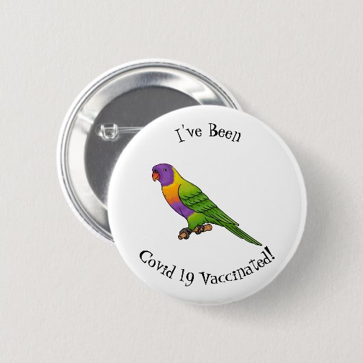 Rainbow-Lorikeet-Cartoon Button (Vorne & Hinten)