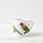 Rainbow-Lorikeet-Cartoon Espressotasse (Vorderseite Rechts)