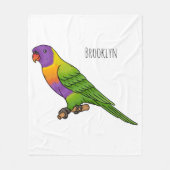 Rainbow-Lorikeet-Cartoon Fleecedecke (Vorderseite)