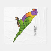 Rainbow-Lorikeet-Cartoon Fleecedecke (Vorderseite (Horizontal))