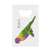 Rainbow-Lorikeet-Cartoon Geldbeutel Flaschenöffner (Vorderseite)