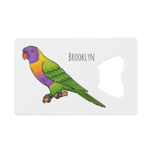 Rainbow-Lorikeet-Cartoon Geldbeutel Flaschenöffner (Vorderseite (Horizontal))