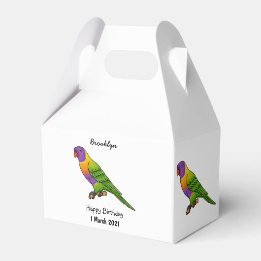 Rainbow-Lorikeet-Cartoon Geschenkschachtel (Vorderseite)